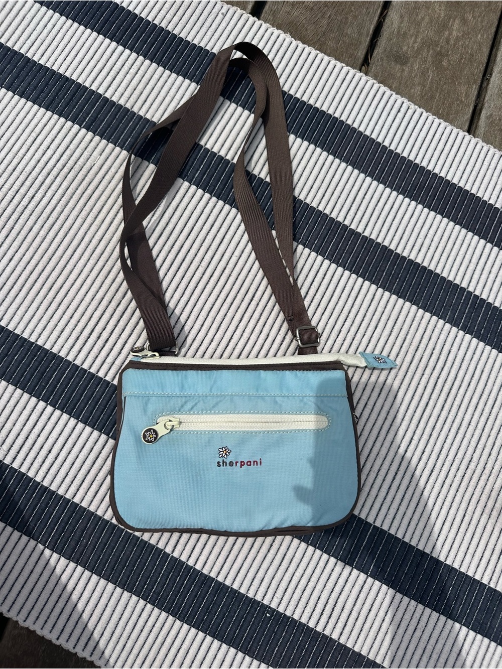 Sherpani Light Blue Crossbody with matching wallet